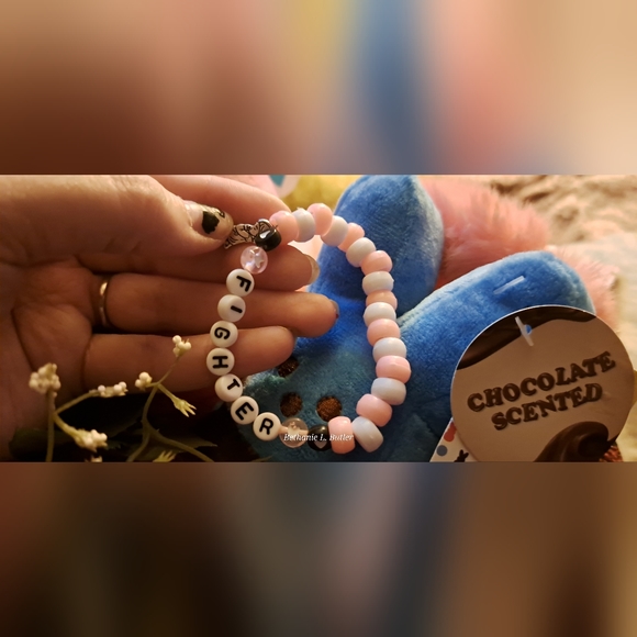 Breast Cancer Custom(&or Lung) Bracelet Made With Charm Pink&White Cute&Special - Picture 13 of 13